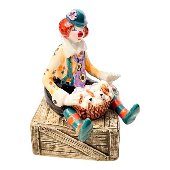 Lefton Music Box Clown Puppy Dog Put On A Happy Face Yamada Originals 90s Vtg - Picture 6 of 9